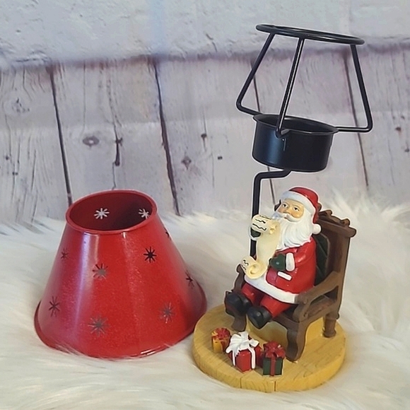 Yankee Candle Christmas Holiday Santa Claus Resin Tea Light Candle Holder Lamp - Picture 14 of 15